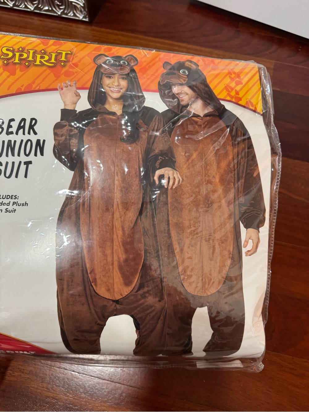 Spirit Unisex Brown Bear Plush Onesie Costume with Hood